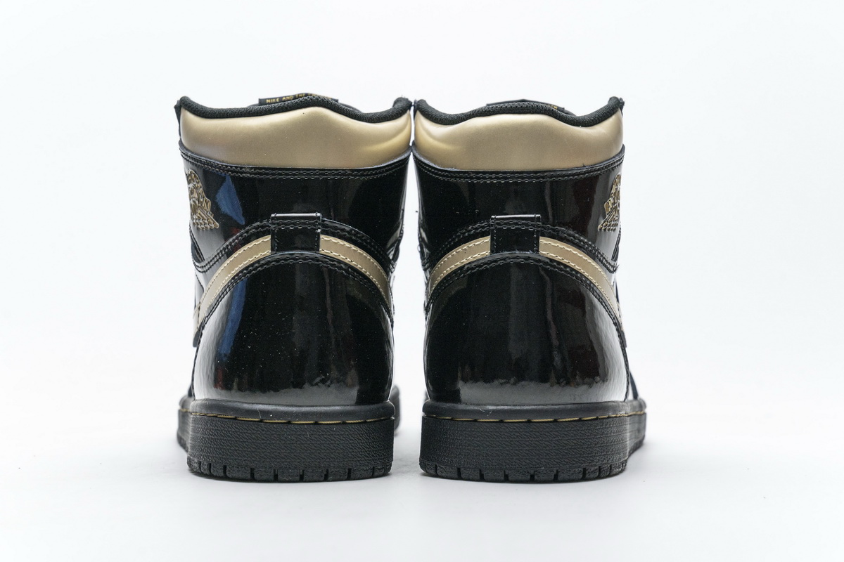 DG  Air Jordan 1 High OG Patent Black Metallic Gold  555088-032