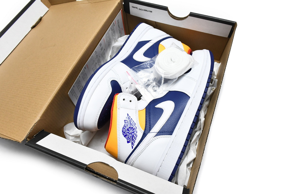 Air Jordan 1 Mid White Deep Royal Blue 554724-131
