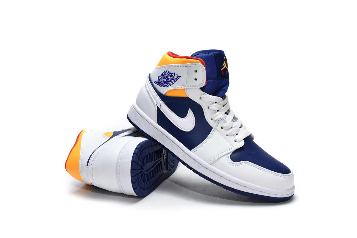 Air Jordan 1 Mid White Deep Royal Blue 554724-131