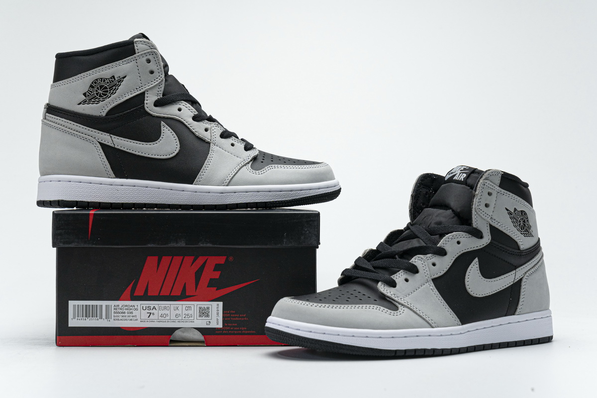 H12 Air Jordan 1 Shadow 2.0 Black Light Smoke Grey 555088-035