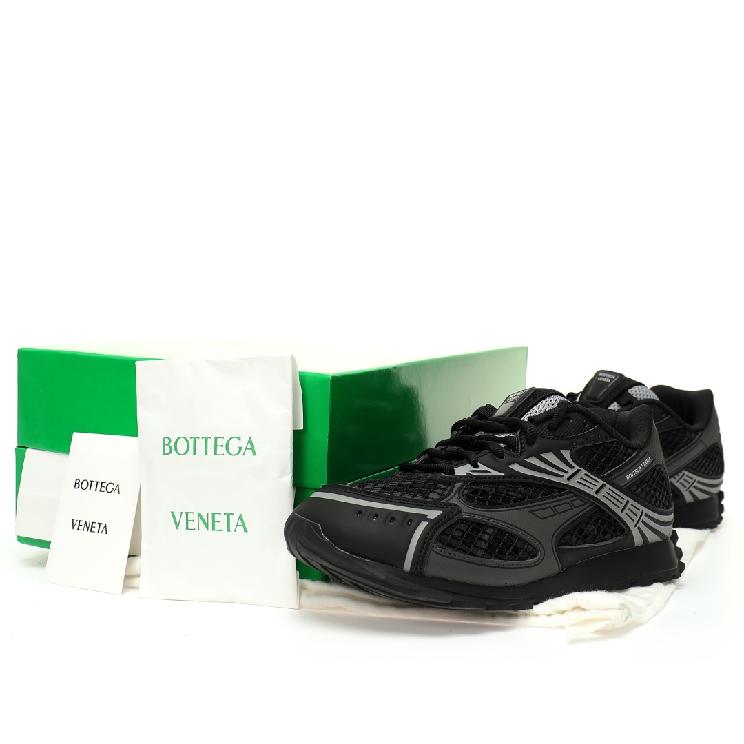 Bottega Veneta Orbit Lace-up Low Sneakers Black 741357v2x401000