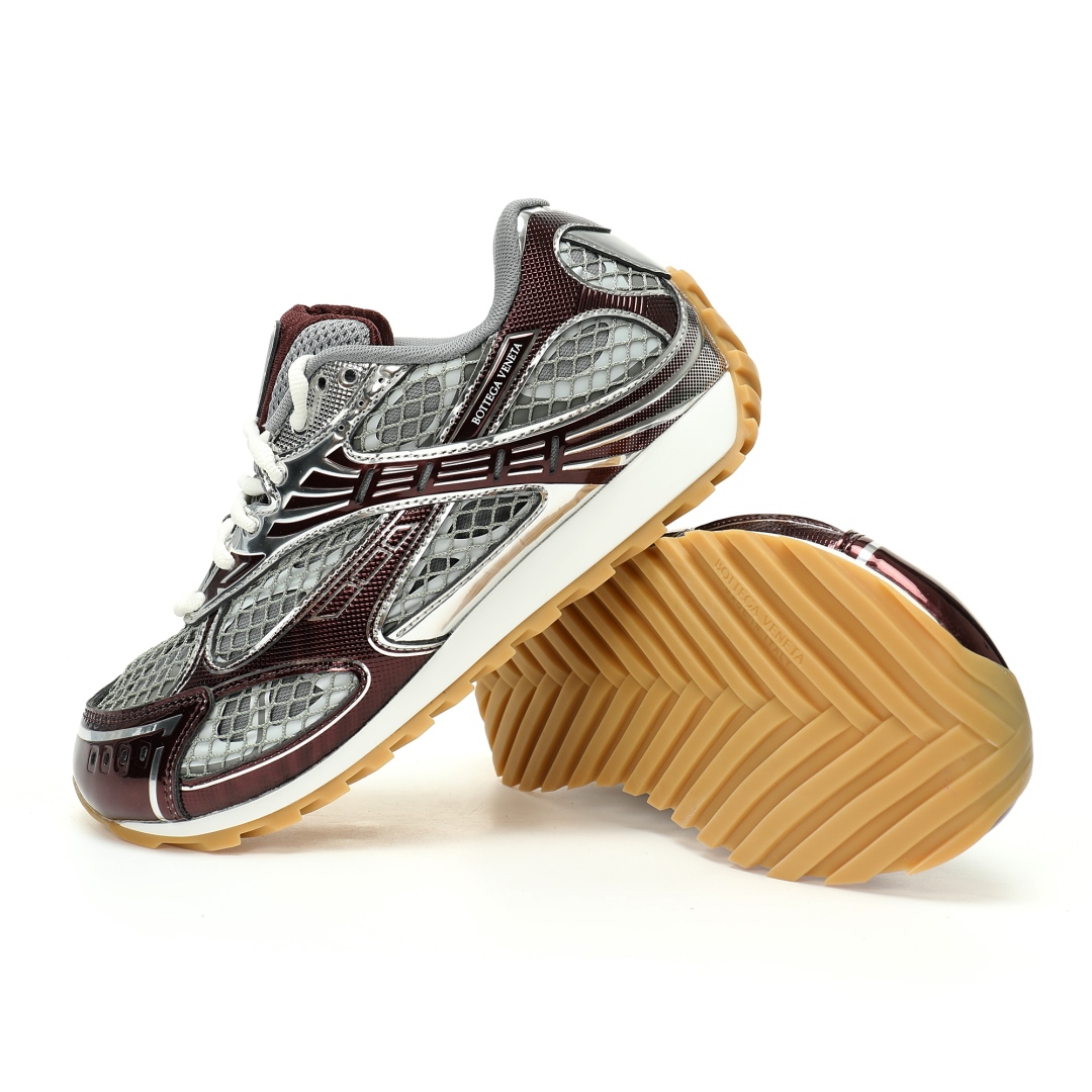 Bottega Veneta Orbit Lace-up Low Sneakers Merlot Red 755915v2x402244