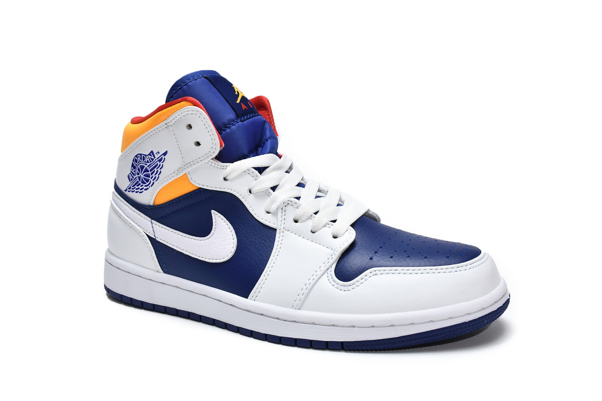 Air Jordan 1 Mid White Deep Royal Blue 554724-131