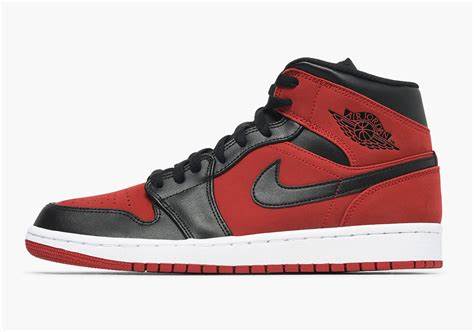 Air Jordan 1 Mid Banned Grm Red Black 554724-610