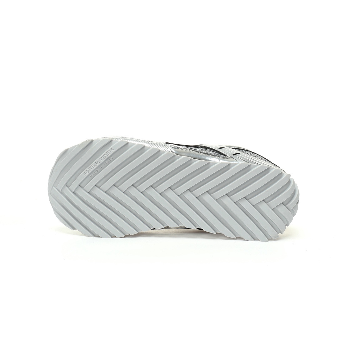 Bottega Veneta Orbit Lace-up Low Sneakers Silver 741357v4v511414
