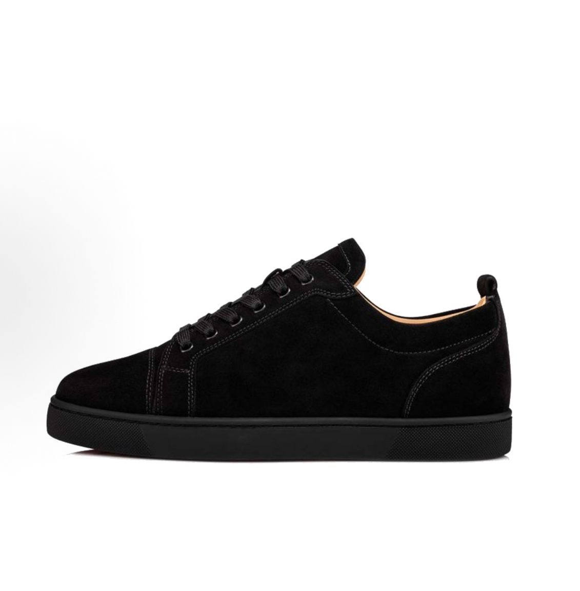 Lubotin Suede Round Toe Lace-Up Low-Top Sneakers 3170052B074