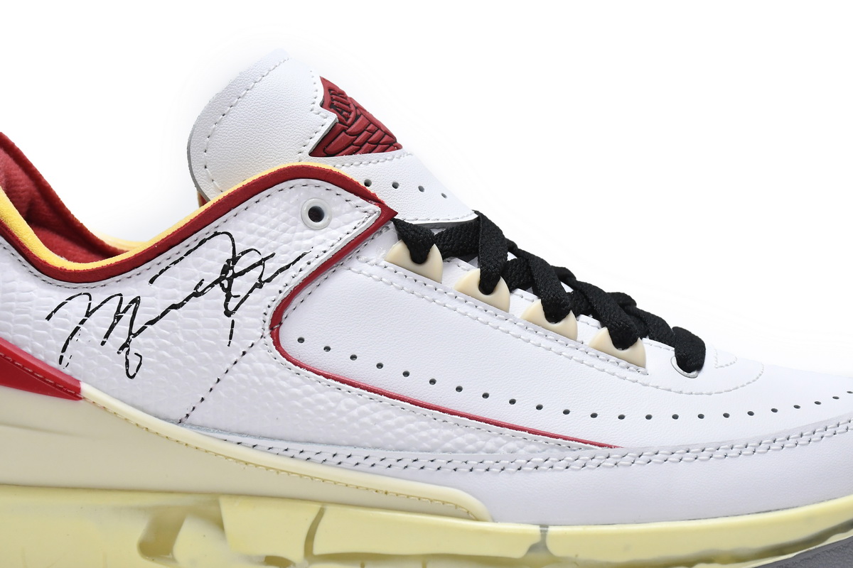 Off White x Air Jordan 2 Retro Low SP White and Varsity Red DJ4375-106