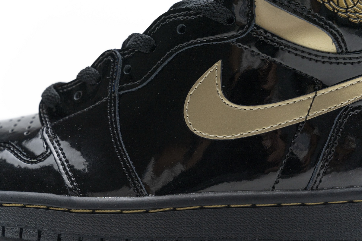 DG  Air Jordan 1 High OG Patent Black Metallic Gold  555088-032
