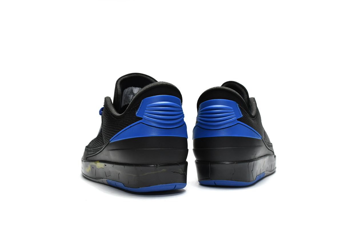 Off White x Air Jordan 2 Retro Low SP Black and Varsity Royal DJ4375-004