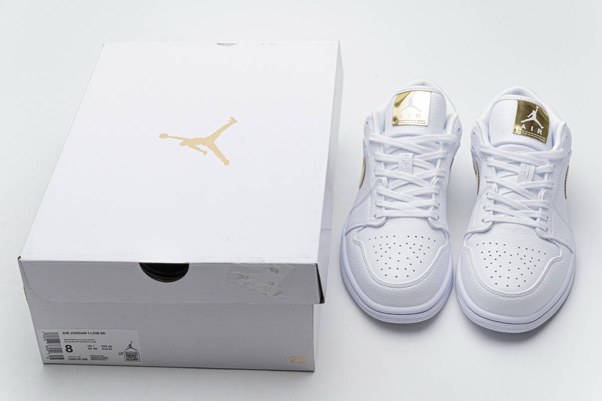 Air Jordan 1 Low White Metallic Gold  CZ4776-100