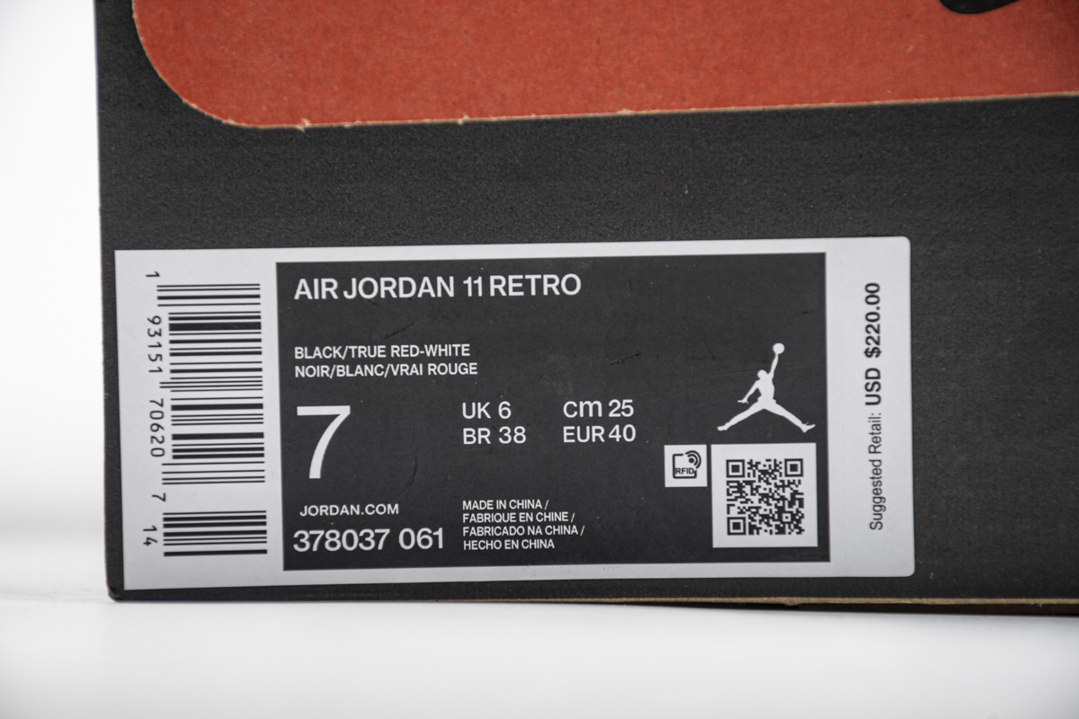 XP Air Jordan 11 Retro “Bred 2019” 378037-061