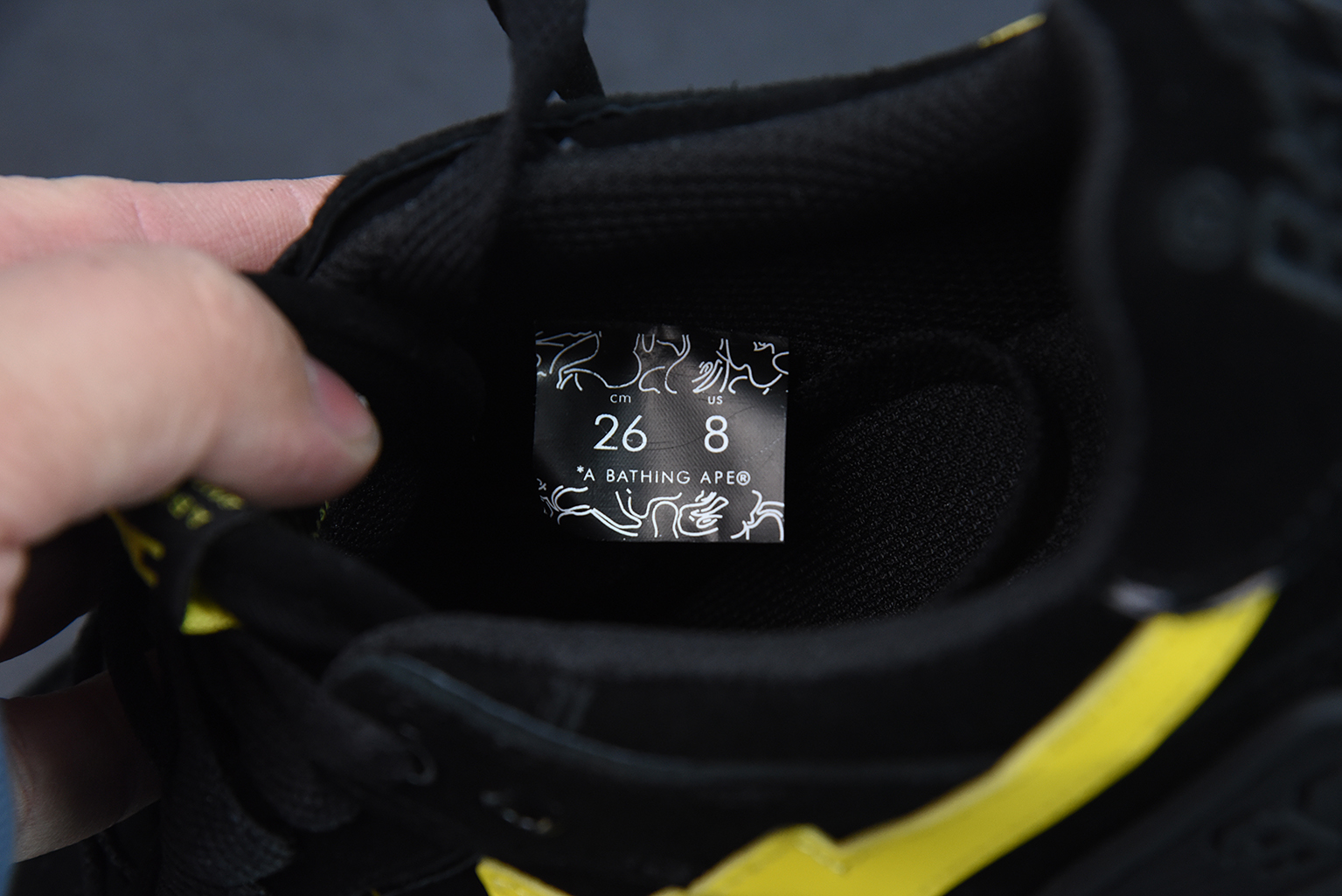 A Bathing Ape Sk8 Sta Black Electric Yellow 1G701090005