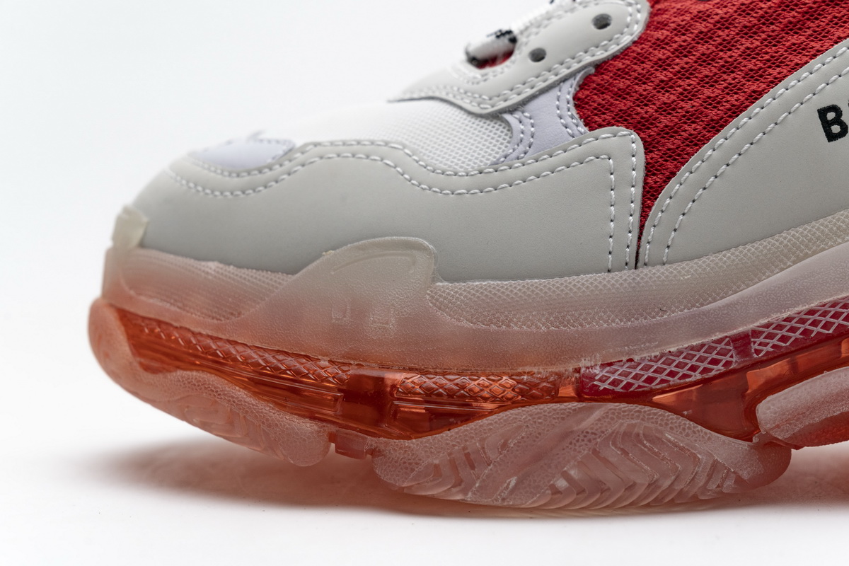 Ba***ci*ga Triple S White Red 544351 W09E1 4552