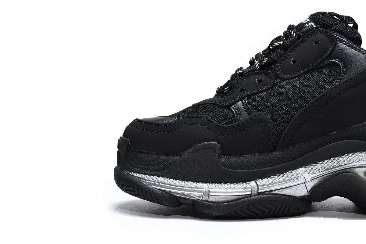Ba***ci*ga Triple S Black Silver   544351 W2FB2 1001