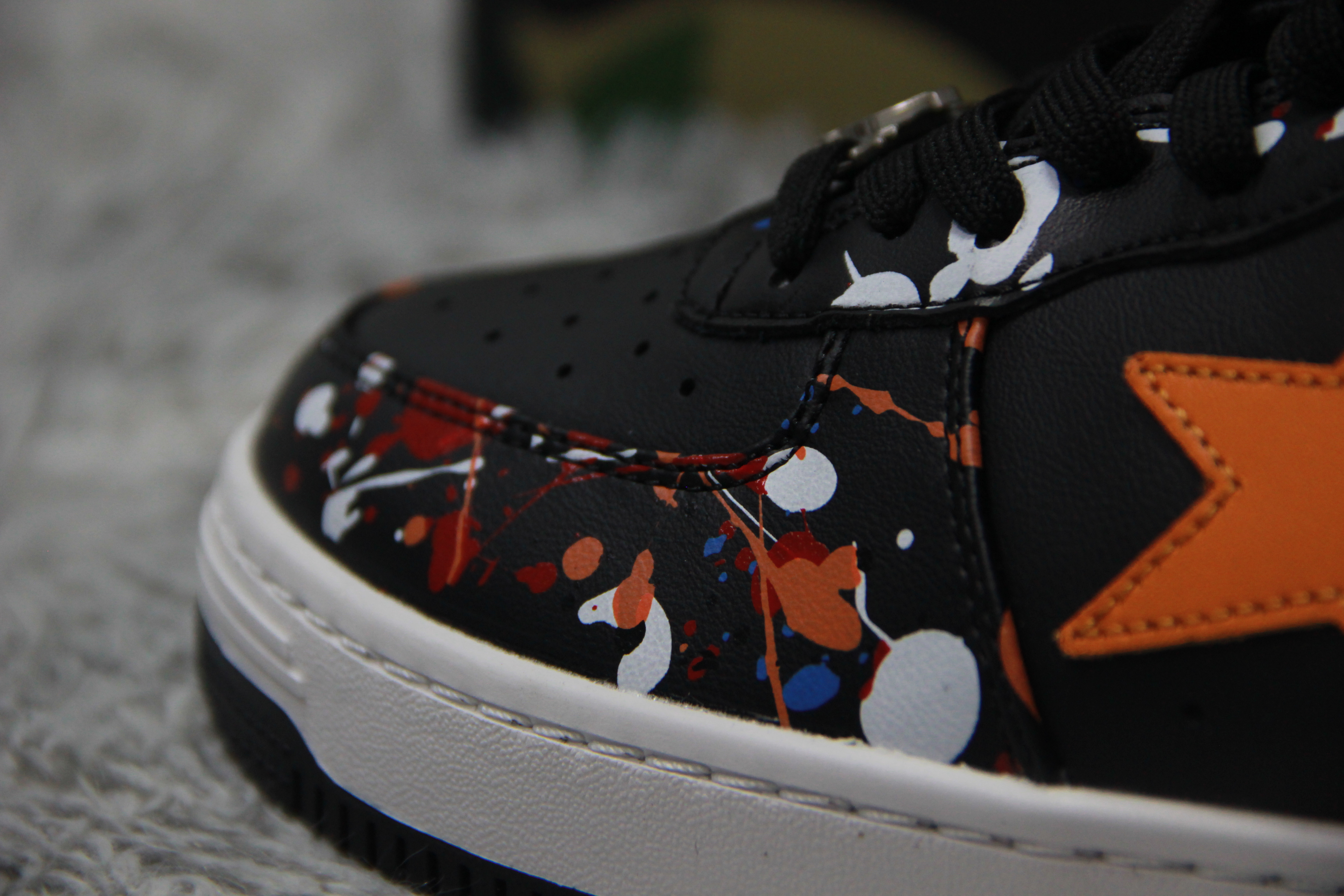 A Bathing Ape Bape StaPaint Splatter Black  1I20-291-009