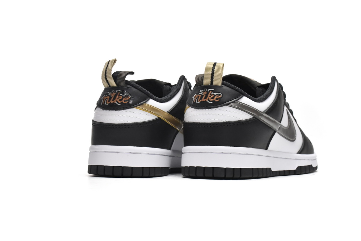 Nike Dunk Low Black White Metallic (GS) DH9764-001