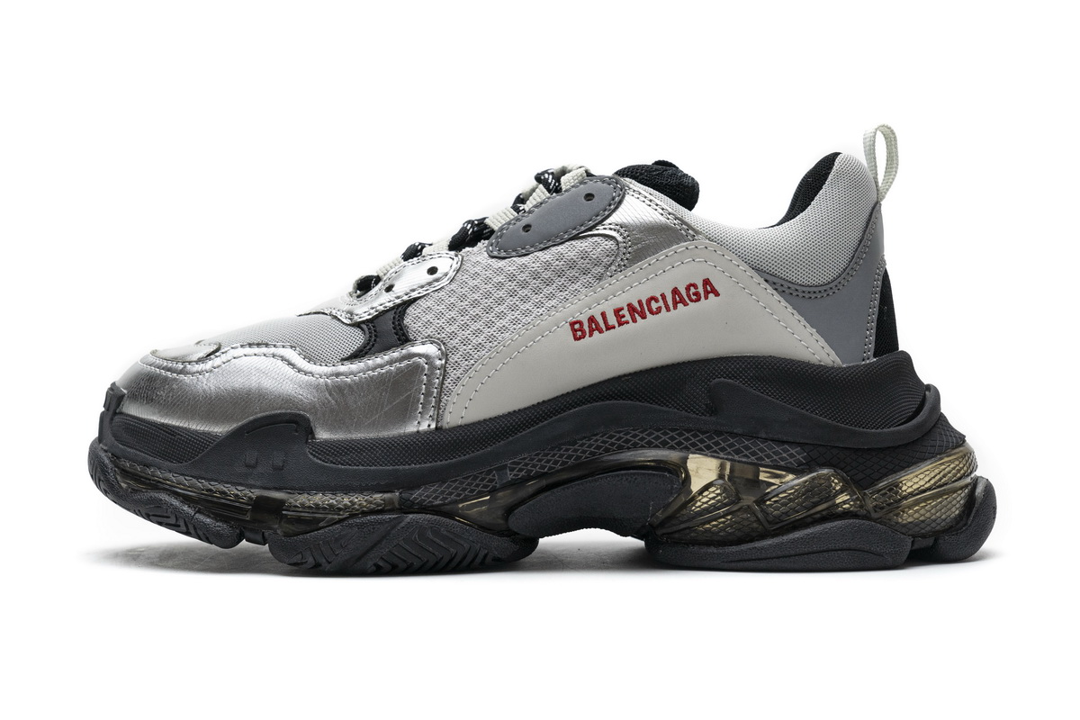 Ba***ci*ga Triple S Black Silver  541624 W09E1 7320