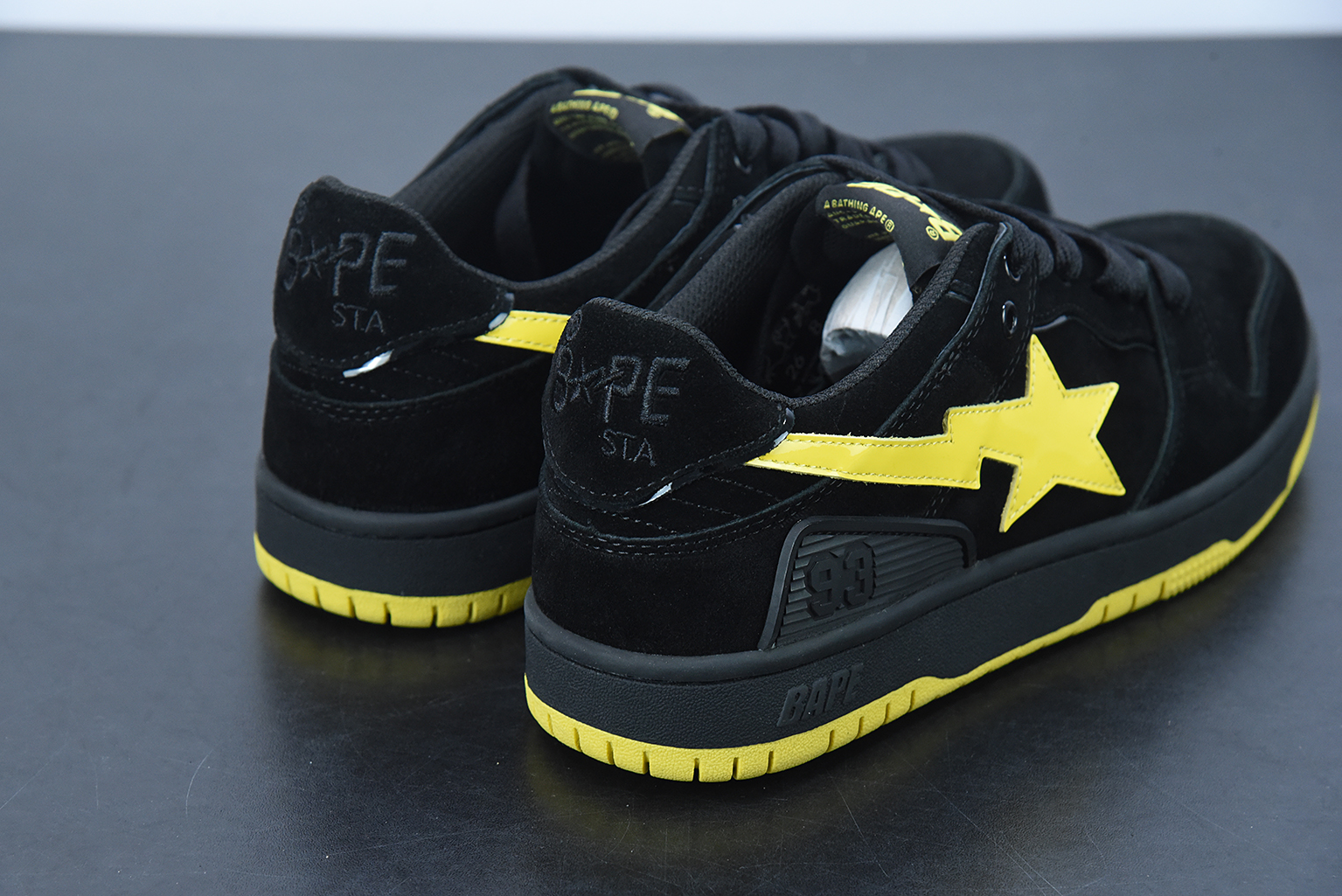 A Bathing Ape Sk8 Sta Black Electric Yellow 1G701090005