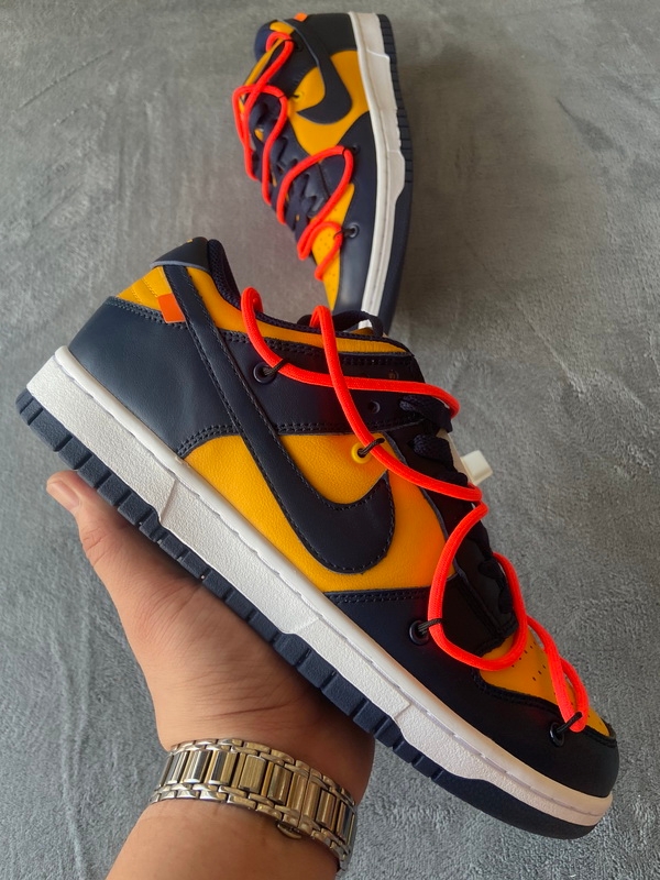 OFF WHITE X Nike Dunk SB Low White Michigan   CT0856-700