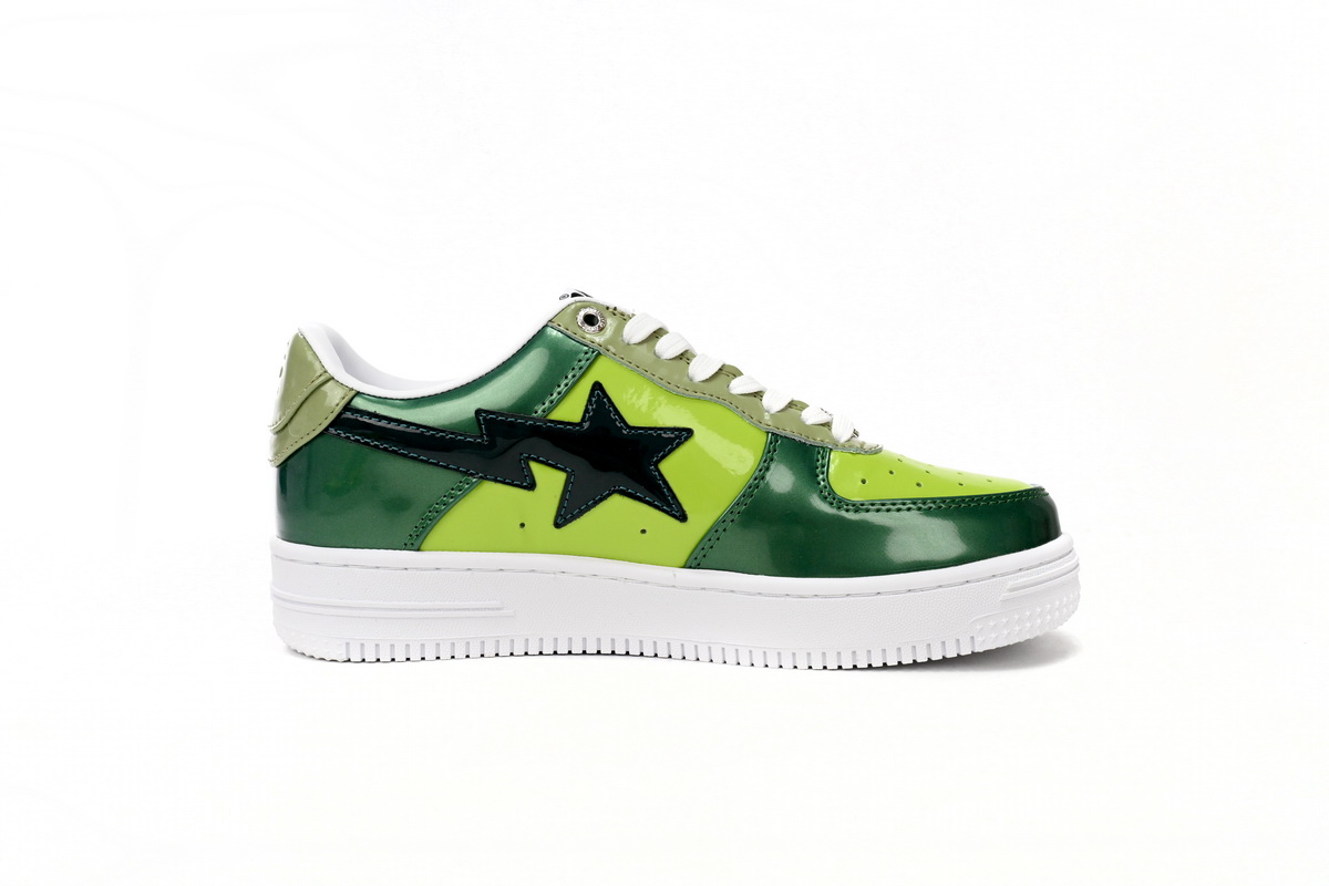 A Bathing Ape Bape Sta Low Black Green Mirror Surface  1H20 190 046