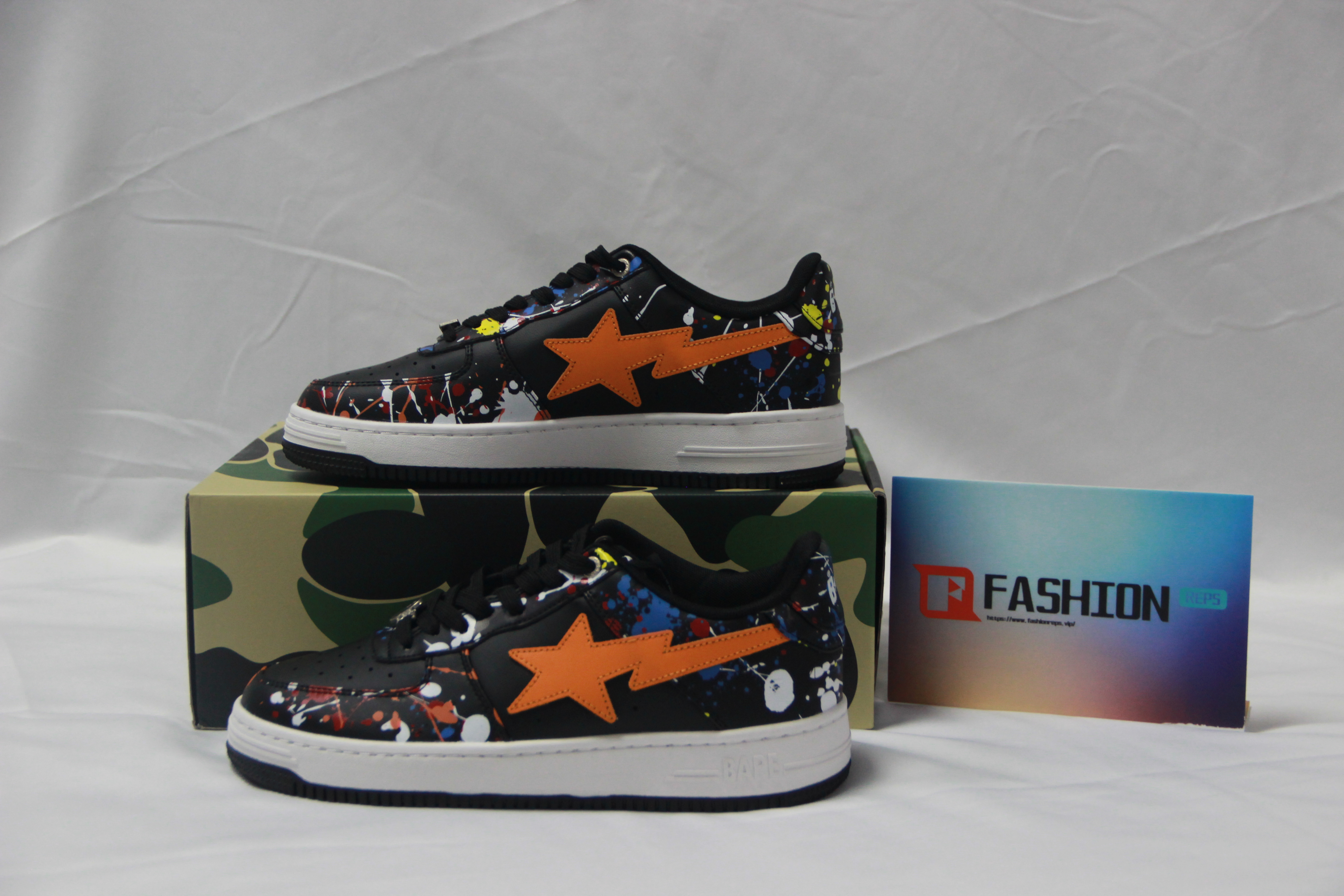 A Bathing Ape Bape StaPaint Splatter Black  1I20-291-009