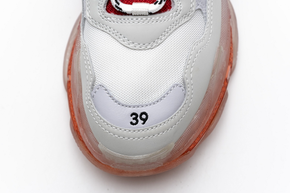 Ba***ci*ga Triple S White Red 544351 W09E1 4552