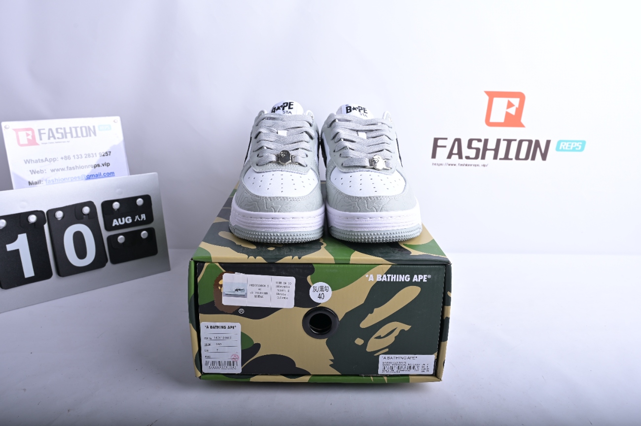 A Bathing Ape Bape Sta Low Grey Black 191002MH