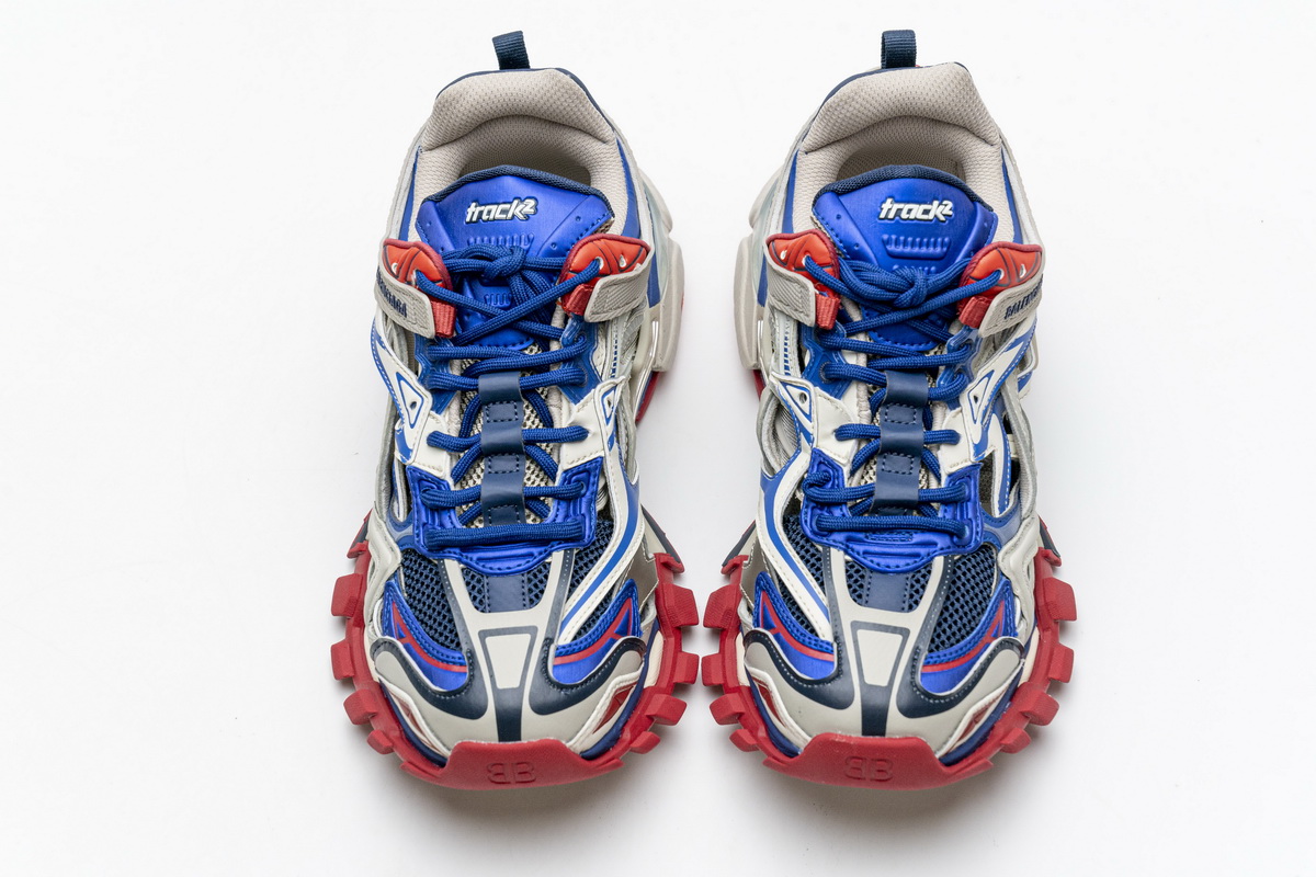 Ba***ci*ga Track 2 Sneaker Beige Blue  570391 W2GN2 8570