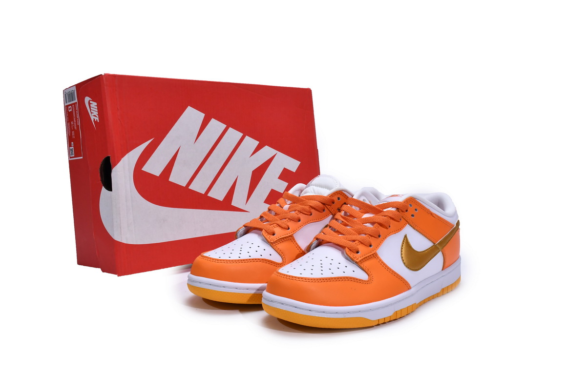 Nike Dunk Low White/Orange Blaze-Gold  CU1726-002