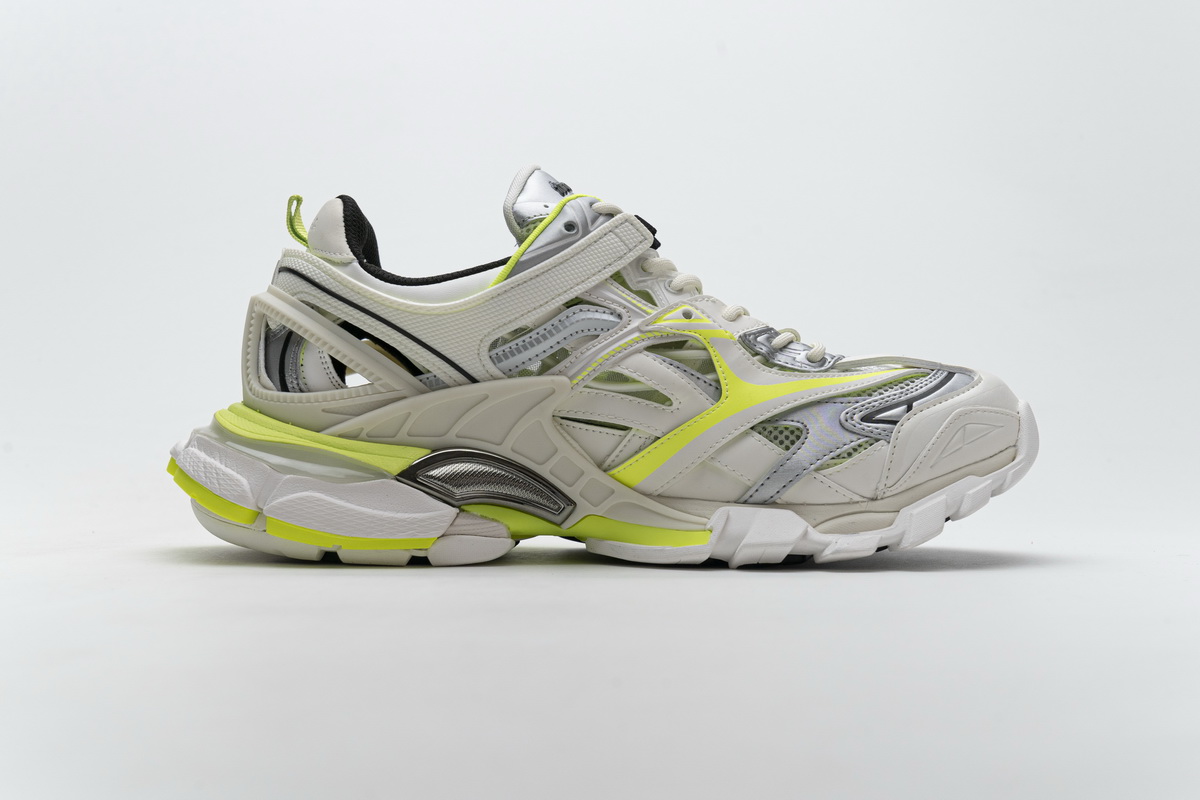 Ba***ci*ga Track 2 Sneaker White Fluo Yellow   568515 W2ON3 9073