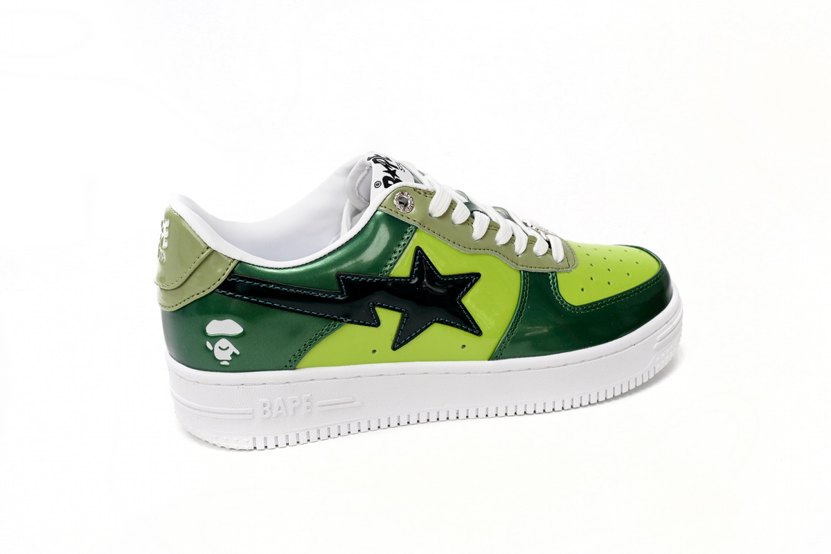 A Bathing Ape Bape Sta Low Black Green Mirror Surface  1H20 190 046