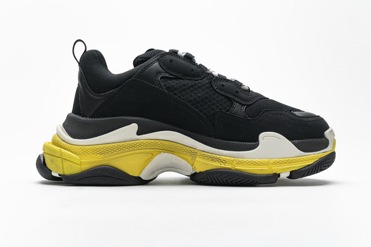 Ba***ci*ga Triple S Black Yellow  483513 W06E1 1078