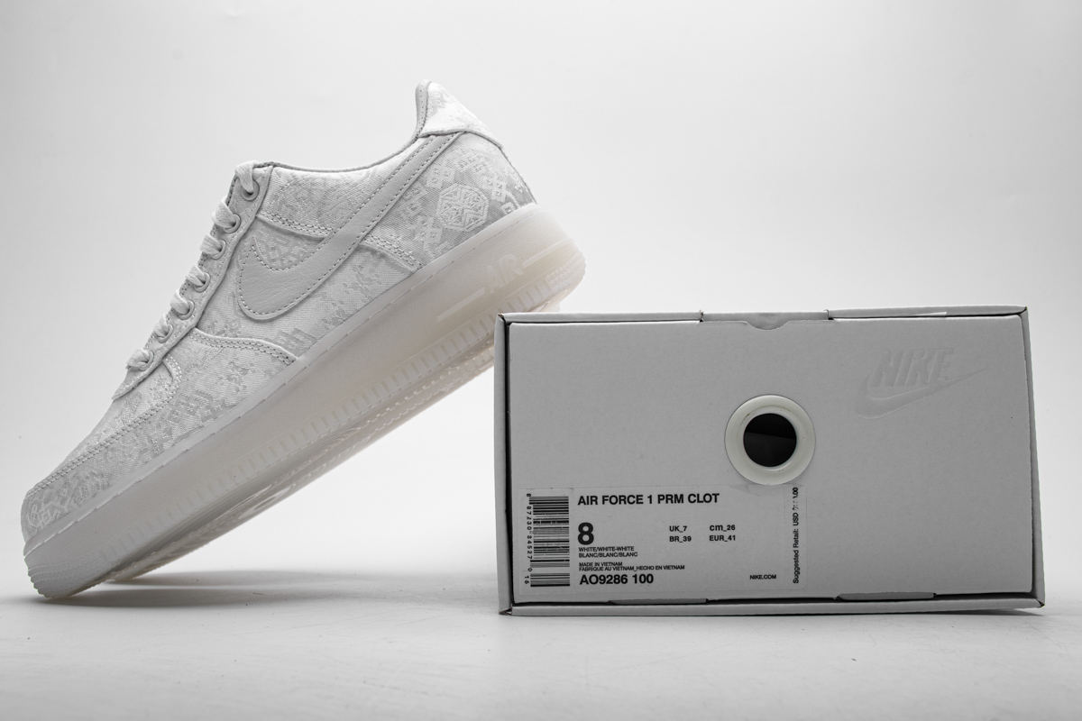 Fragment Clot x Nike Air Force 1 PRM White    AO9286-100