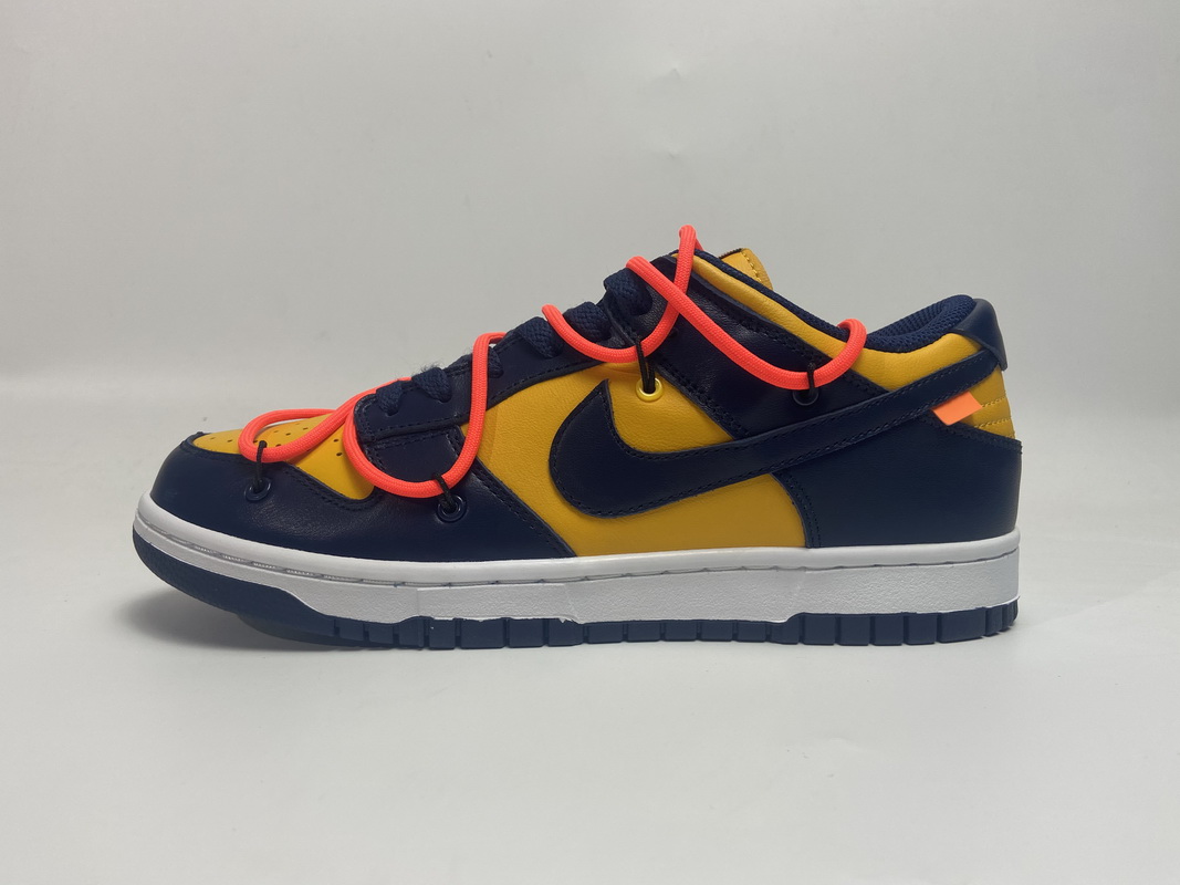 OFF WHITE X Nike Dunk SB Low White Michigan   CT0856-700