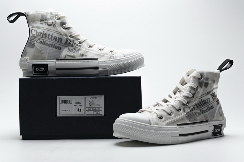 Dior B23 Oblique Transparency High H565 White Black
