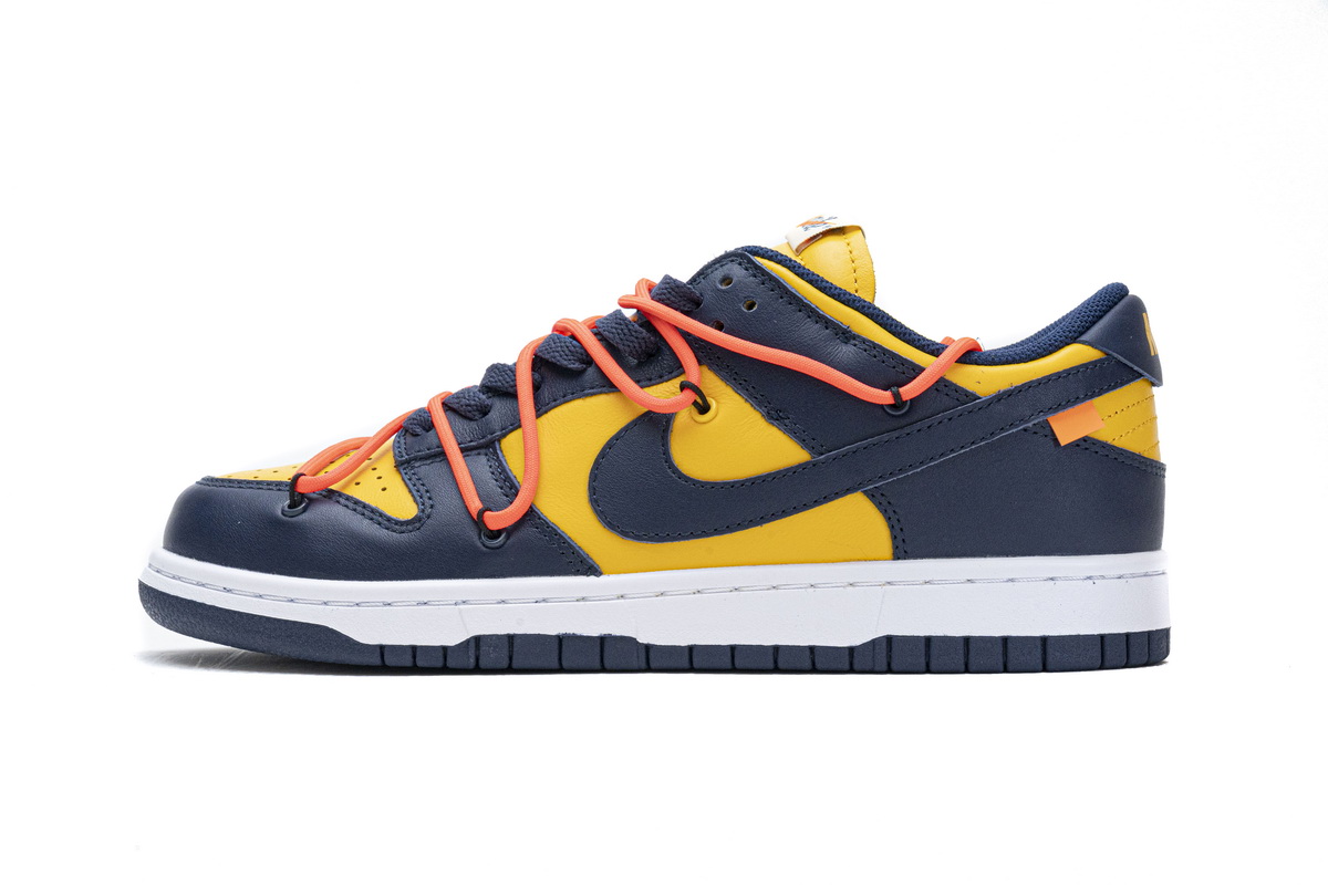 OFF WHITE X Nike Dunk SB Low White Michigan  CT0856-700