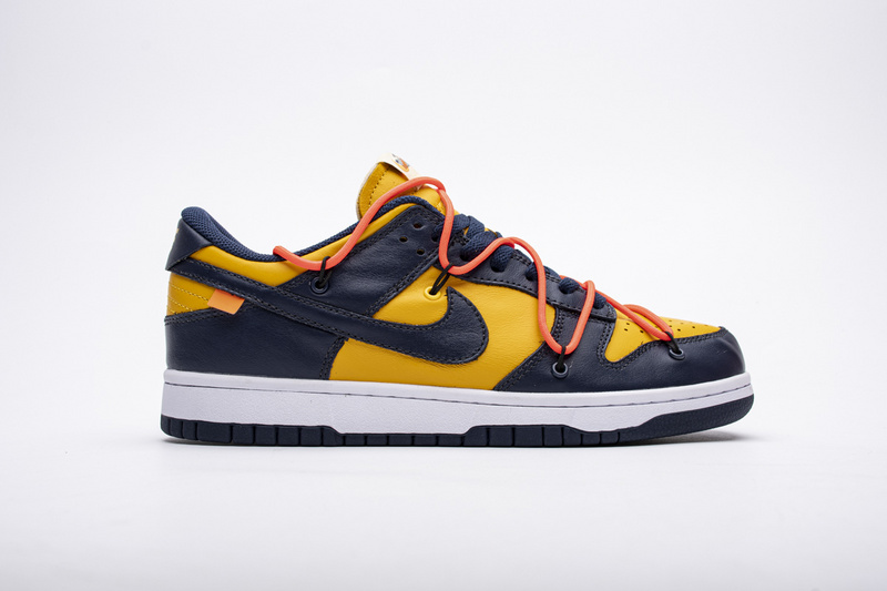 OFF WHITEx Nike Dunk SB Low White Michigan  CT0856-700
