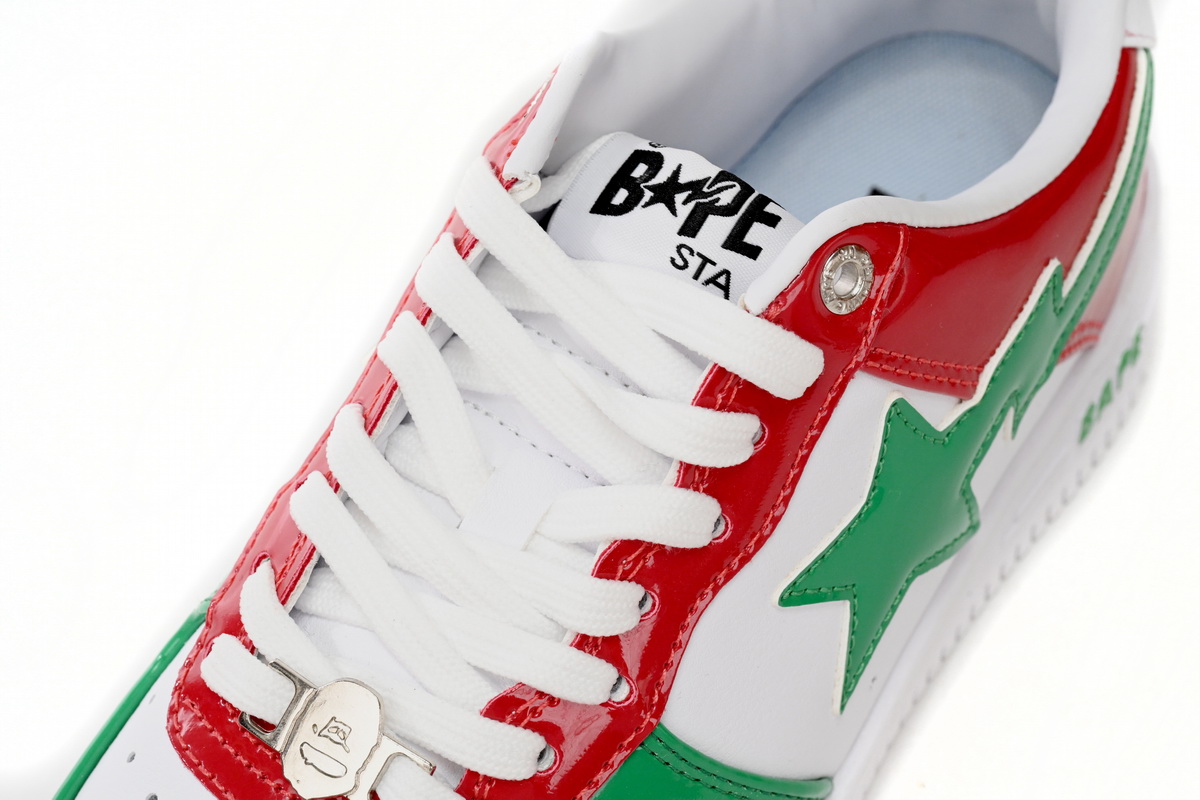 A Bathing Ape Bape Sta Low Red, white, and Green 1180-191-004
