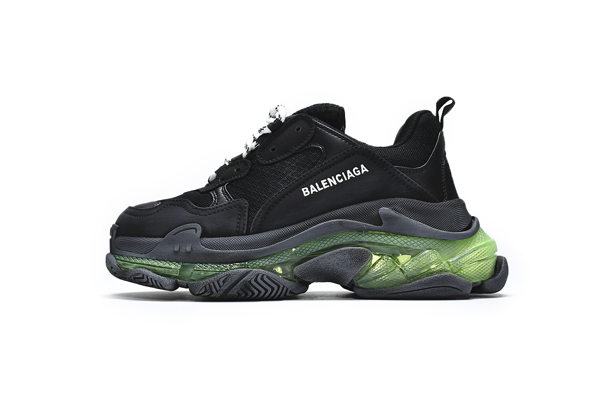 Ba***ci*ga Triple S Black Green   544351 W09ON 1047