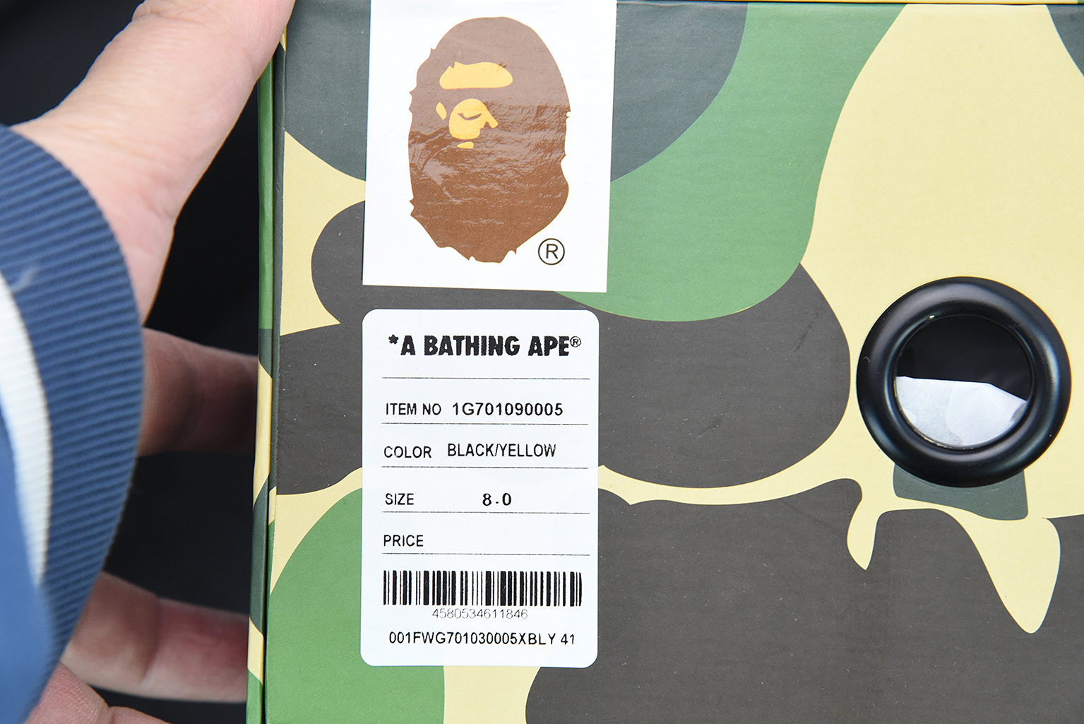 A Bathing Ape Sk8 Sta Black Electric Yellow 1G701090005