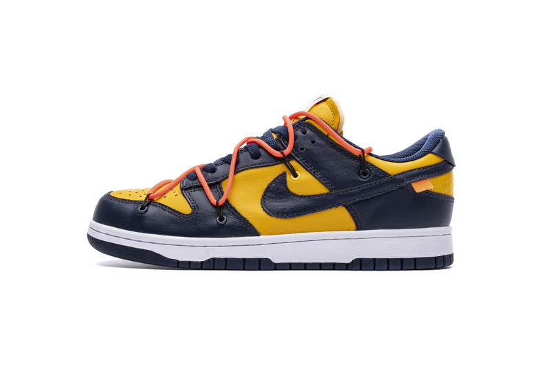 OFF WHITEx Nike Dunk SB Low White Michigan  CT0856-700