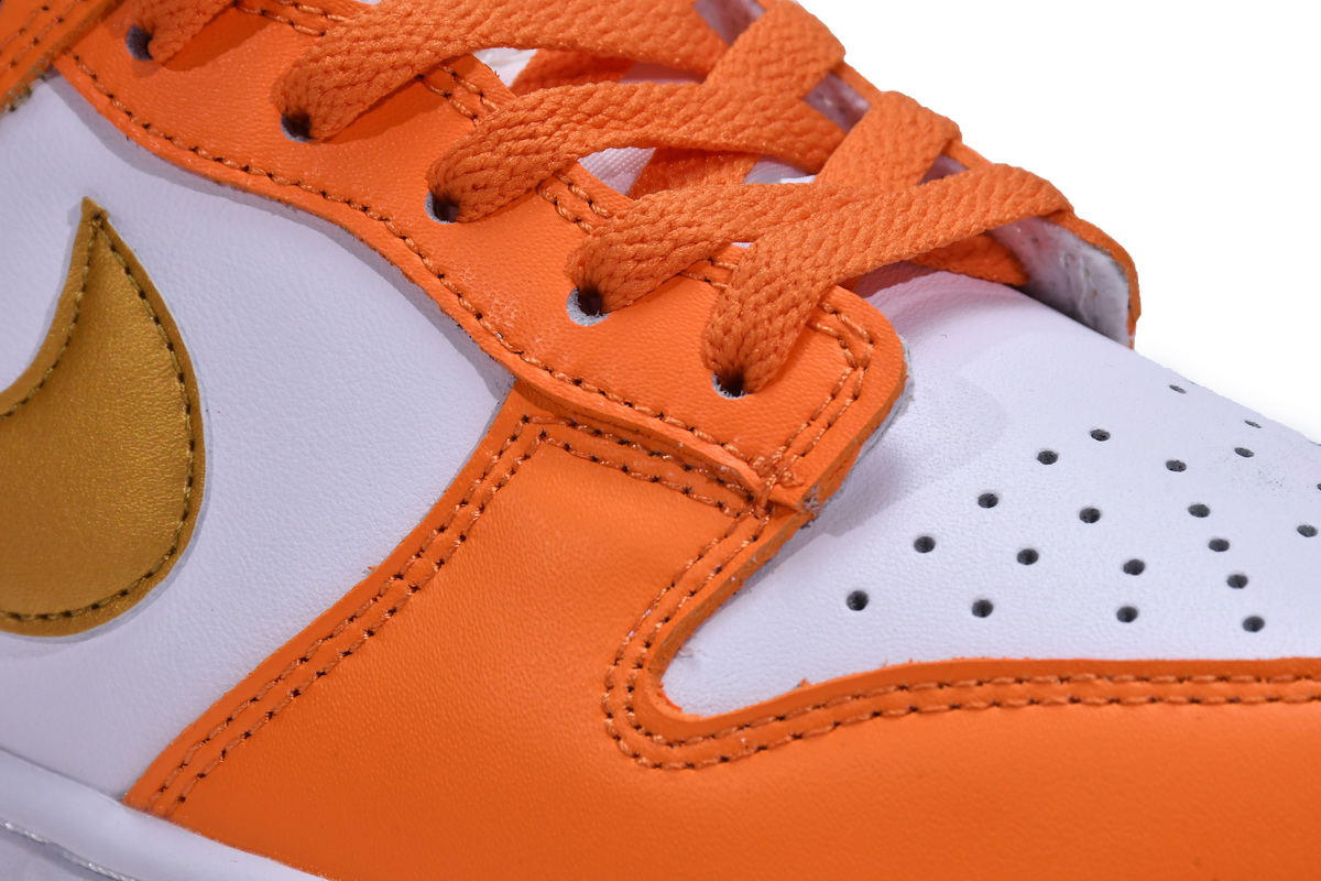 Nike Dunk Low White/Orange Blaze-Gold  CU1726-002
