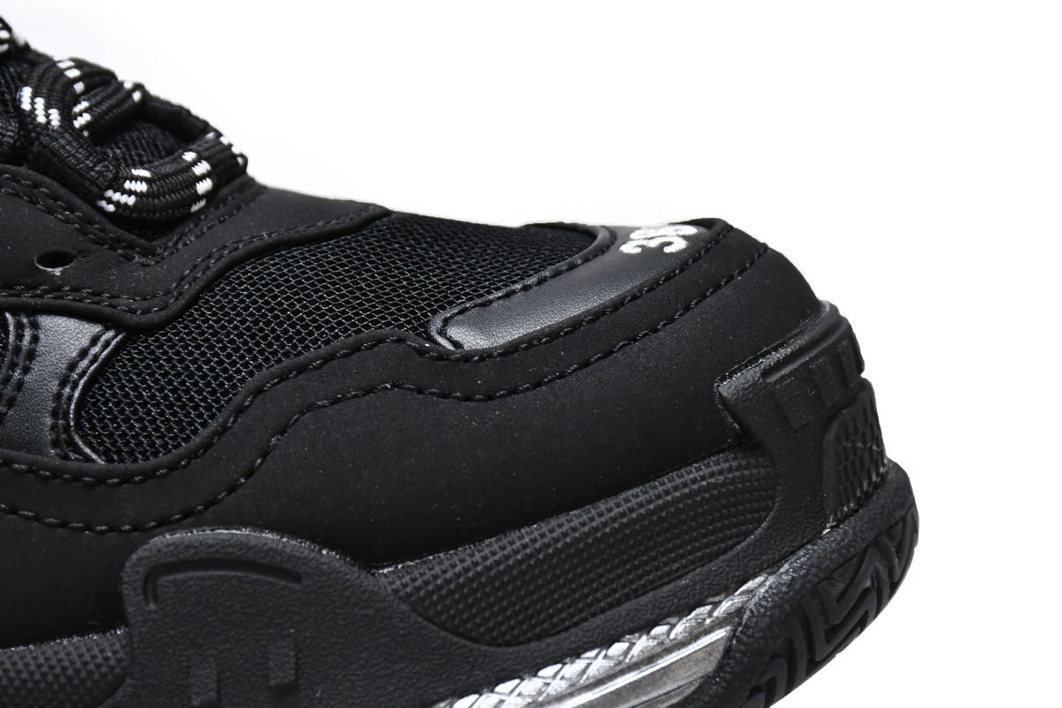 Ba***ci*ga Triple S Black Silver   544351 W2FB2 1001