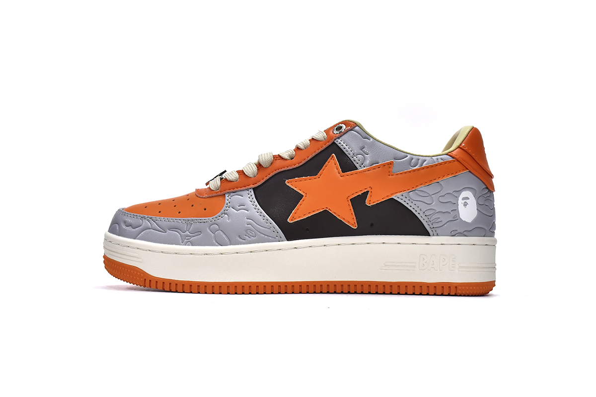 A Bathing Ape Bape Sta Low Grey Orange  1H70-291-002
