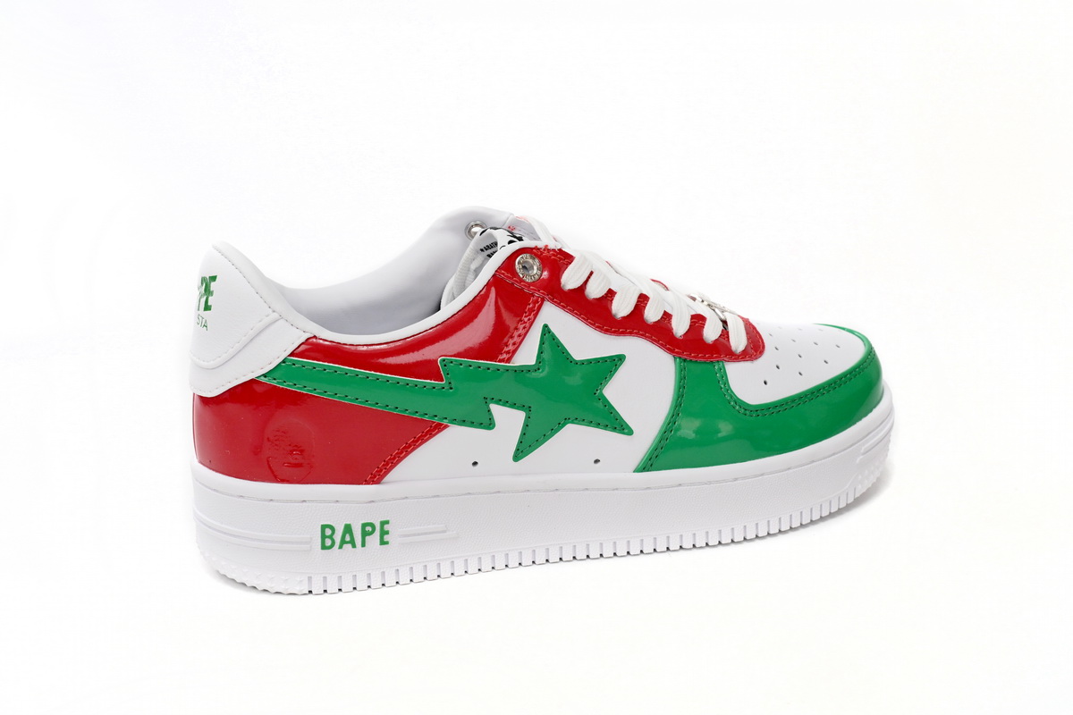 A Bathing Ape Bape Sta Low Red, white, and Green 1180-191-004