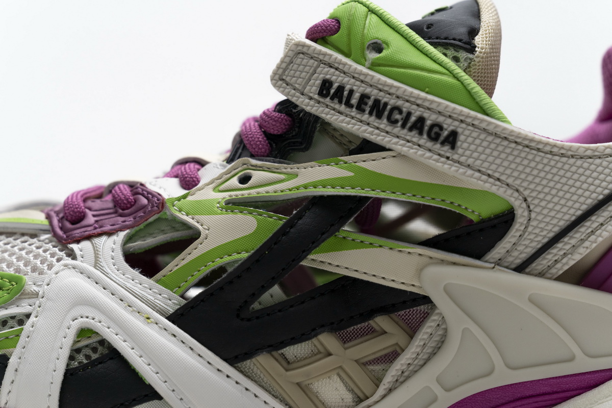 Ba***ci*ga Track 2 Sneaker White Green Pink   568615 W2GN3 9199