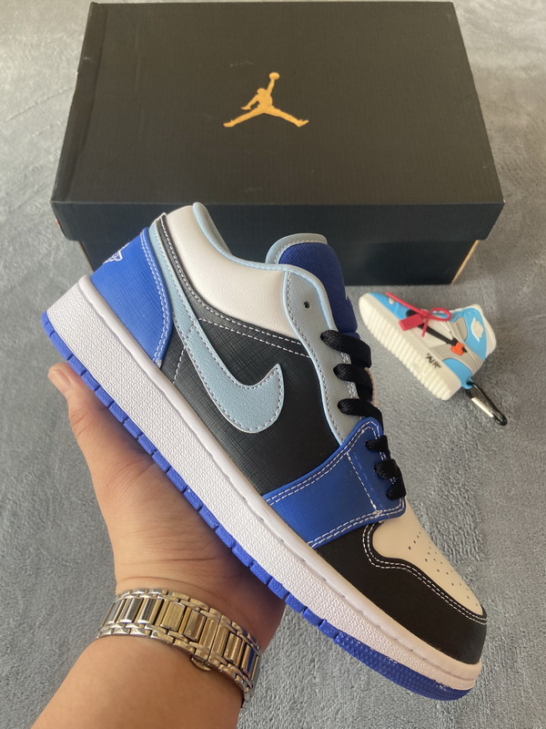 Air Jordan 1 Low White Blue Black  DH0206-400