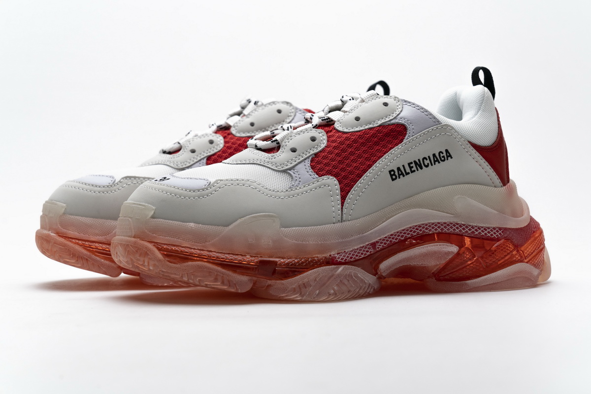 Ba***ci*ga Triple S White Red 544351 W09E1 4552