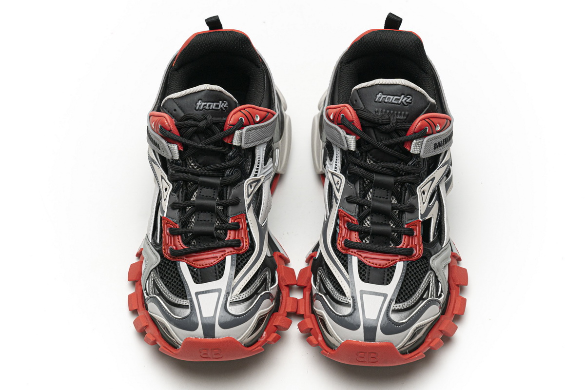 Ba***ci*ga Track 2 Sneaker Grey Red   570391 W2GN3 1003