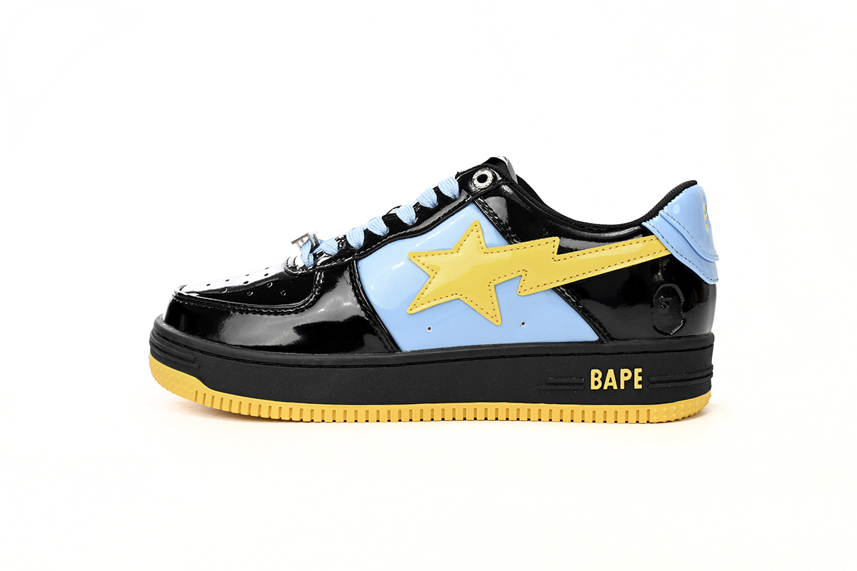 A Bathing Ape Bape Sta Low Black, Blue, And Yellow 1H20 191 046